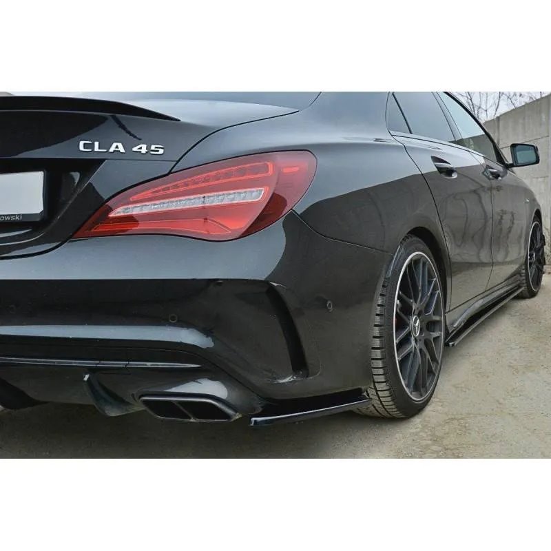 Maxton - LAME DU PARE CHOCS ARRIERE Mercedes CLA A45 AMG C117 Facelift Noir Brillant