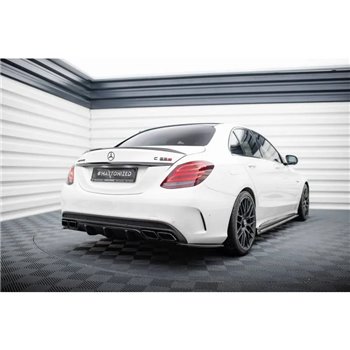 Maxton - RAJOUT DU PARE-CHOCS ARRIERE Mercedes C-Class Sedan / Estate W205 / S205 63AMG Noir Brillant