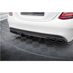 Maxton - RAJOUT DU PARE-CHOCS ARRIERE Mercedes C-Class Sedan / Estate W205 / S205 63AMG Noir Brillant