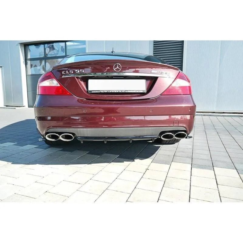 Maxton - RAJOUT DU PARE-CHOCS ARRIERE Mercedes CLS C219 55AMG Noir Brillant