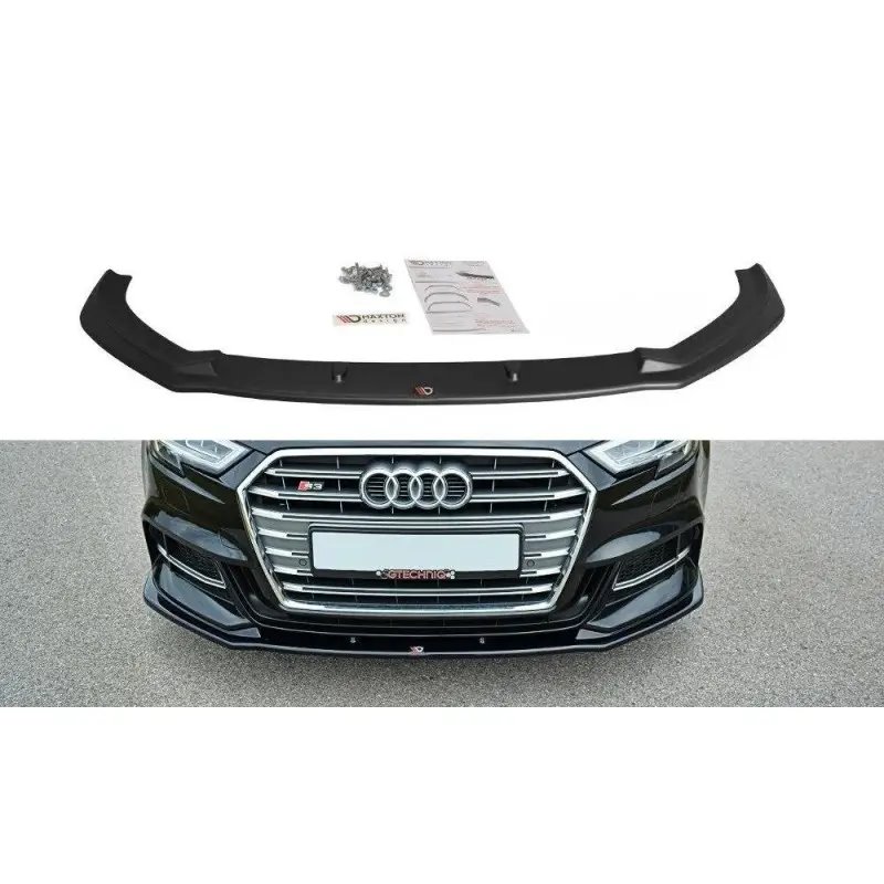 Maxton - Lame Pare-Chocs Avant V.1 Audi S3 / A3 S-Line 8V FL Look Carbone
