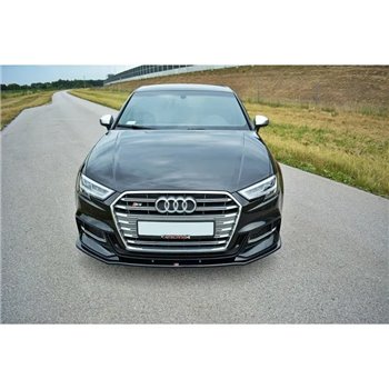 Maxton - Lame Pare-Chocs Avant V.1 Audi S3 / A3 S-Line 8V FL Look Carbone