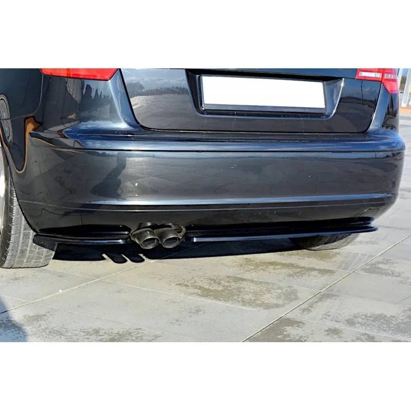 Maxton - Lame Du Pare-Chocs Arriere Audi A3 Sportback 8P / 8P Facelift Noir Brillant