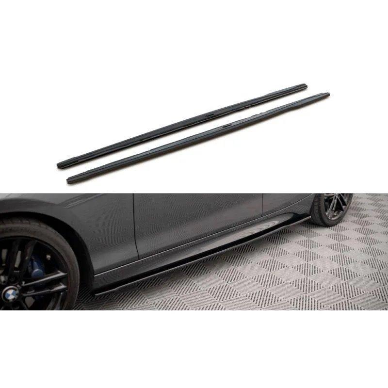 Maxton - SET DES DIFFUSEUR DES BAS DE CAISSE V2. BMW 1 F20 M135i / M140i / M-Pack Noir Brillant