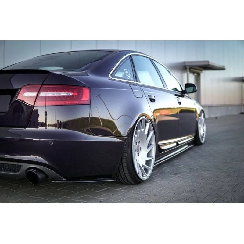 Maxton - Lame Du Pare-Chocs Arriere Audi A6 S-Line C6 / C6 FL Sedan / Avant Noir Brillant