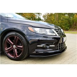 Maxton - LAME DU PARE-CHOCS AVANT / SPLITTER VOLKSWAGEN CC R-LINE Noir Brillant