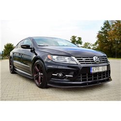 Maxton - LAME DU PARE-CHOCS AVANT / SPLITTER VOLKSWAGEN CC R-LINE Noir Brillant