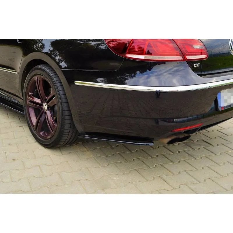 Maxton - LAME DU PARE-CHOCS ARRIERE VOLKSWAGEN CC R-LINE Noir Brillant