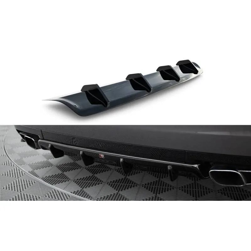 Maxton - Diffuseur Arrière Complet Maserati Quattroporte Mk6 Noir Brillant