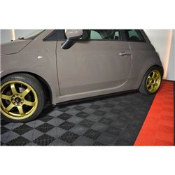 Maxton - SET DES DIFFUSEUR DES BAS DE CAISSE FIAT 500 HATCHBACK AVANT FACELIFT Noir Brillant