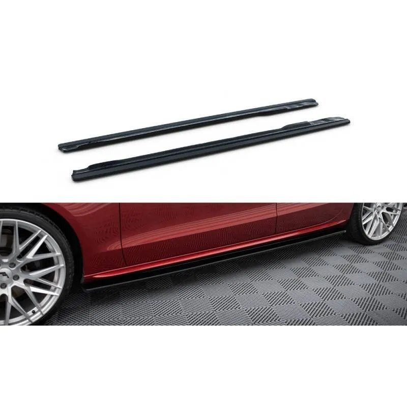 Maxton - Rajouts Des Bas De Caisse Pour Audi S5 / A5 / A5 S-Line 8T / 8T FL Sportback Noir Brillant