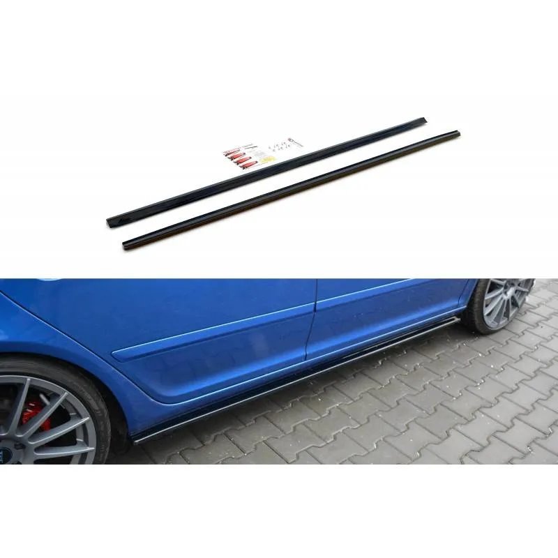 Maxton - Rajouts Des Bas De Caisse Pour Skoda Octavia RS Mk2 / Mk2 FL Noir Brillant