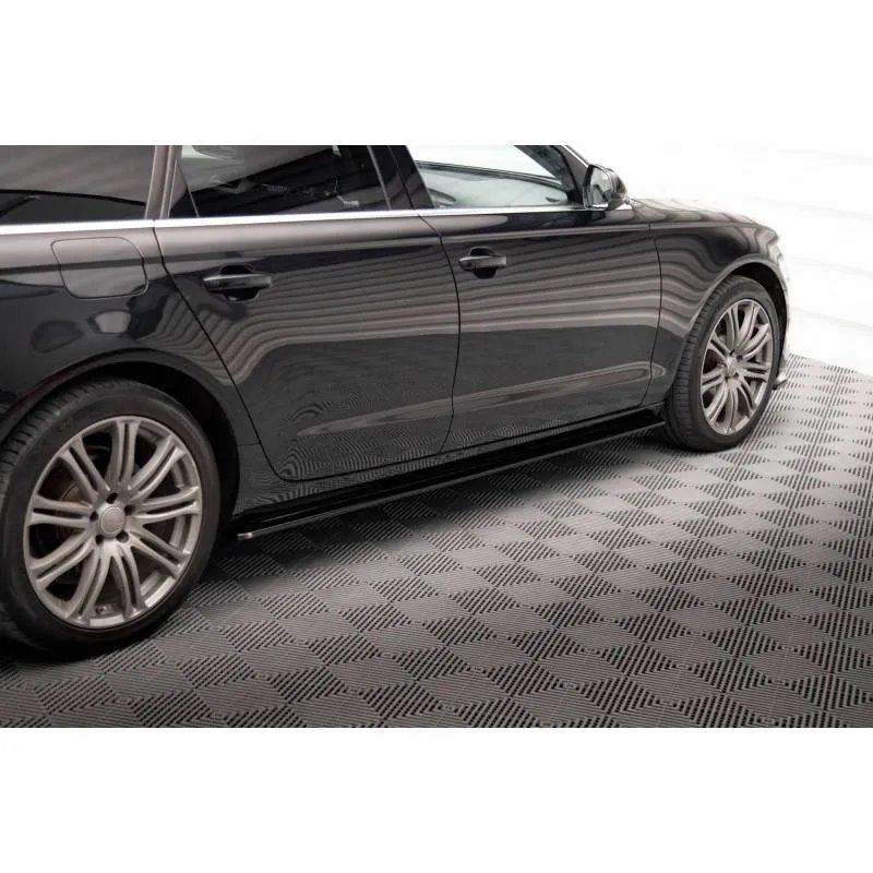 Maxton - Rajouts Des Bas De Caisse Pour V.1 Audi A6 C7 Noir Brillant