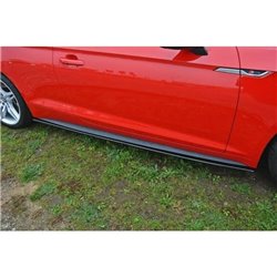 Maxton - Rajouts Des Bas De Caisse Pour Audi S5 / A5 S-Line F5 Coupe Noir Brillant