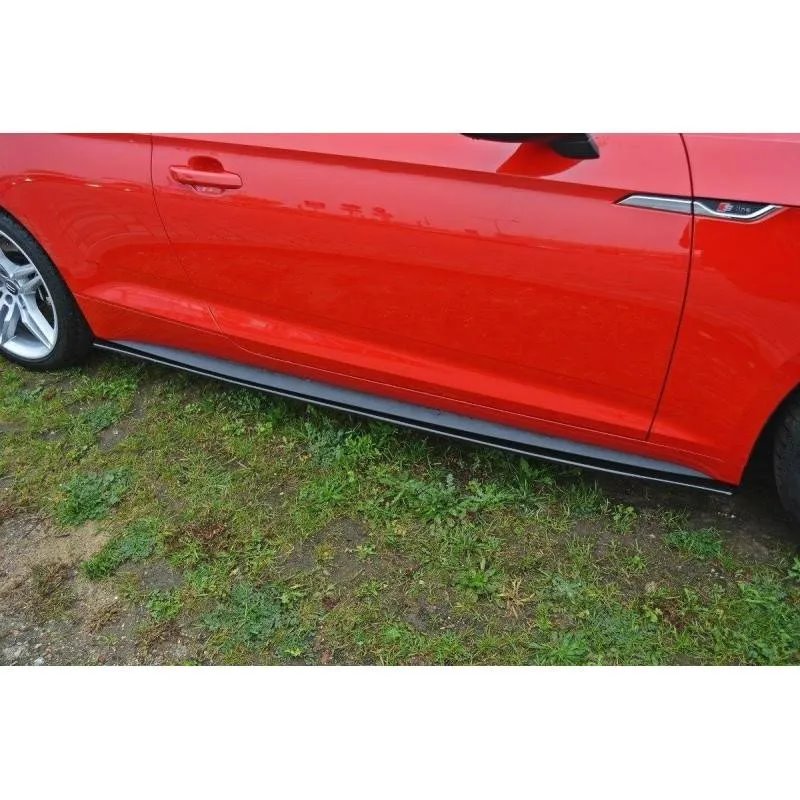 Maxton - Rajouts Des Bas De Caisse Pour Audi S5 / A5 S-Line F5 Coupe Noir Brillant