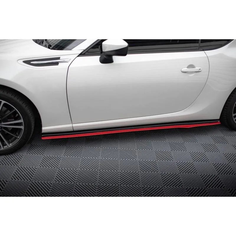 Maxton - Rajouts Des Bas De Caisse V.2 Subaru BRZ Mk1 / Mk1 Facelift / Toyota GT86 Facelift Noir Brillant + Rouge