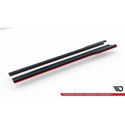Maxton - Rajouts Des Bas De Caisse V.2 Subaru BRZ Mk1 / Mk1 Facelift / Toyota GT86 Facelift Noir Brillant + Rouge
