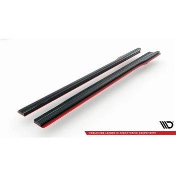 Maxton - Rajouts Des Bas De Caisse V.2 Subaru BRZ Mk1 / Mk1 Facelift / Toyota GT86 Facelift Noir Brillant + Rouge
