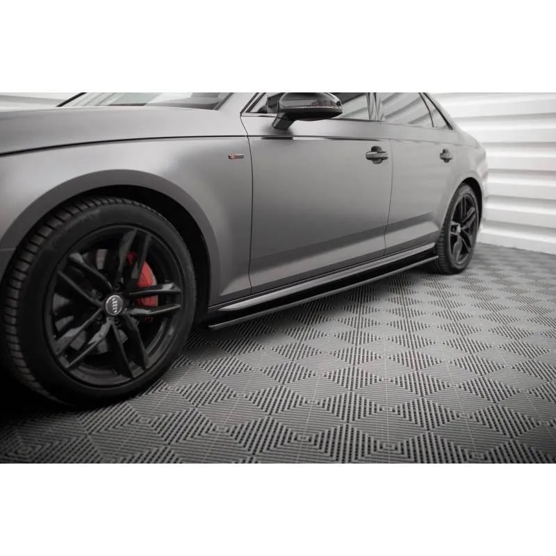 Maxton - Rajouts Des Bas De Caisse Pour Audi S4 / A4 S-Line / A4 Competiton B9 Noir Brillant