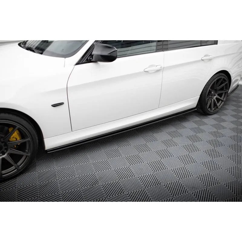 Maxton - RAJOUTS DES BAS DE CAISSE POUR BMW 3 E90/91 MPACK Noir Brillant