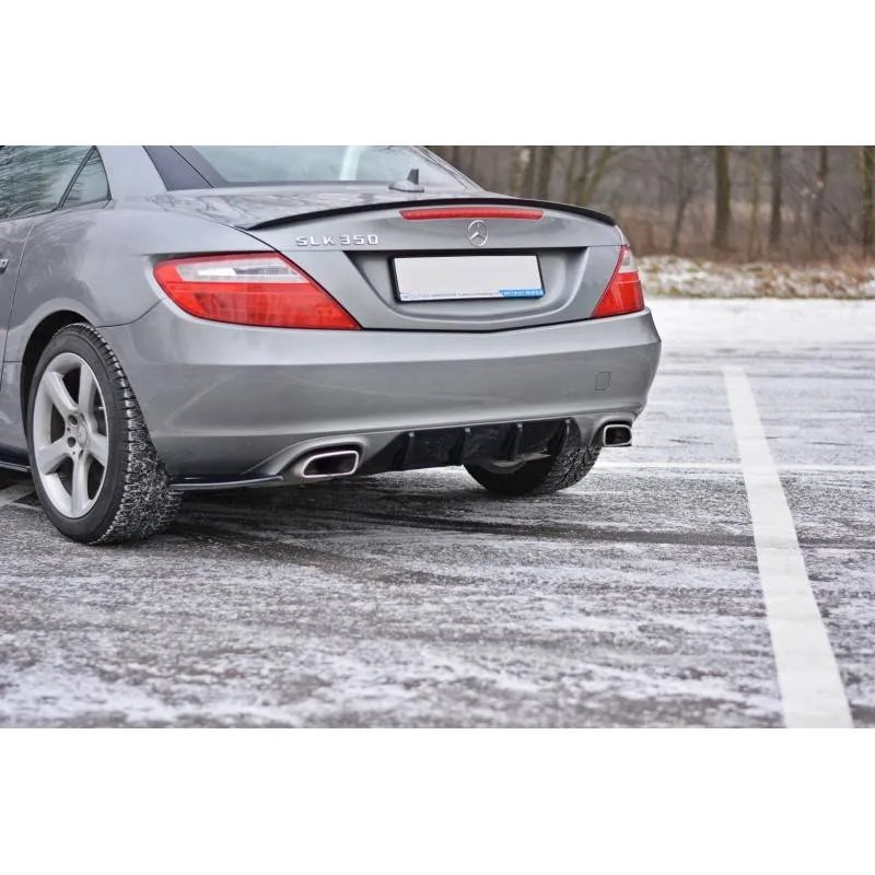 Maxton - RAJOUT DU PARE-CHOCS ARRIERE MERCEDES-BENZ SLK R172 Noir Brillant