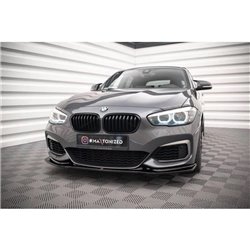 Maxton - LAME DU PARE-CHOCS AVANT / SPLITTER V.3 BMW 1 F20/F21 M-Power Noir Brillant
