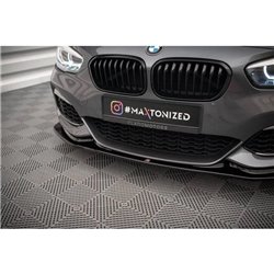 Maxton - LAME DU PARE-CHOCS AVANT / SPLITTER V.3 BMW 1 F20/F21 M-Power Noir Brillant