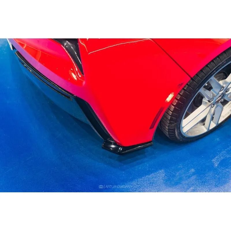 Maxton - Lames De Pare-Chocs Arrière Latérales Chevrolet Corvette Stingray C7 Noir Brillant