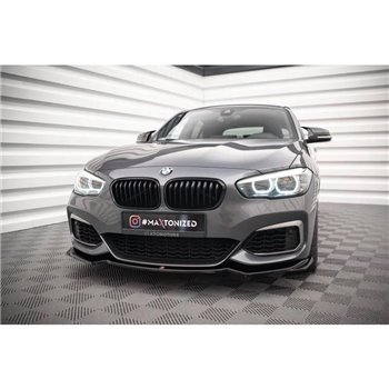 Maxton - LAME DU PARE-CHOCS AVANT / SPLITTER V.2 BMW 1 F20/F21 M-Power Noir Brillant