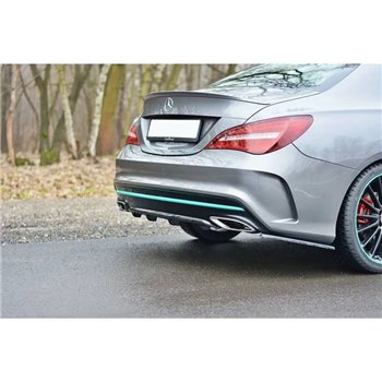 Maxton - RAJOUT DU PARE-CHOCS ARRIERE MERCEDES-BENZ CLA C117 AMG-LINE FACELIFT Noir Brillant