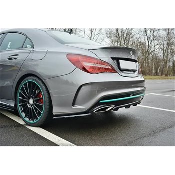 Maxton - RAJOUT DU PARE-CHOCS ARRIERE MERCEDES-BENZ CLA C117 AMG-LINE FACELIFT Noir Brillant