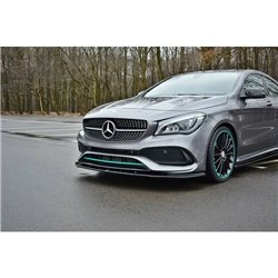Maxton - LAME DU PARE-CHOCS AVANT / SPLITTER V.1 MERCEDES-BENZ CLA C117 AMG-LINE FACELIFT Noir Brillant