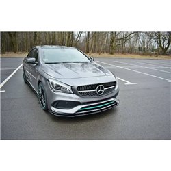 Maxton - LAME DU PARE-CHOCS AVANT / SPLITTER V.1 MERCEDES-BENZ CLA C117 AMG-LINE FACELIFT Noir Brillant