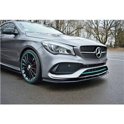 Maxton - LAME DU PARE-CHOCS AVANT / SPLITTER V.1 MERCEDES-BENZ CLA C117 AMG-LINE FACELIFT Noir Brillant