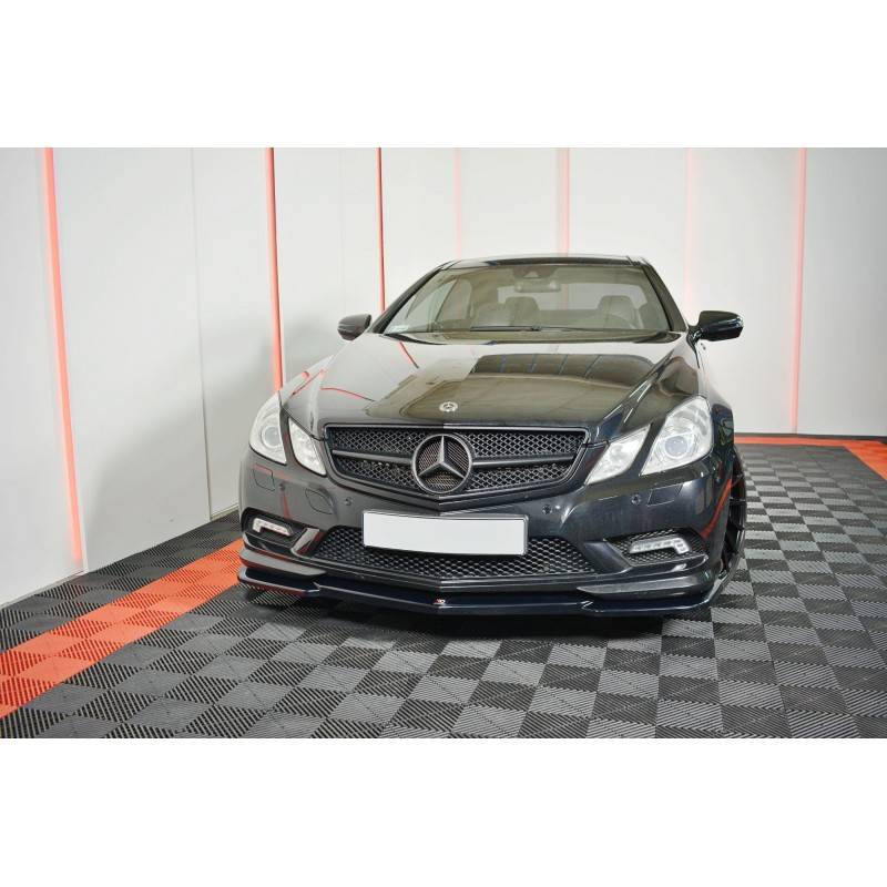 Maxton - Lame Du Pare-Chocs Avant / Splitter Mercedes-Benz E-Class W207 Coupe AMG-Line Noir Brillant
