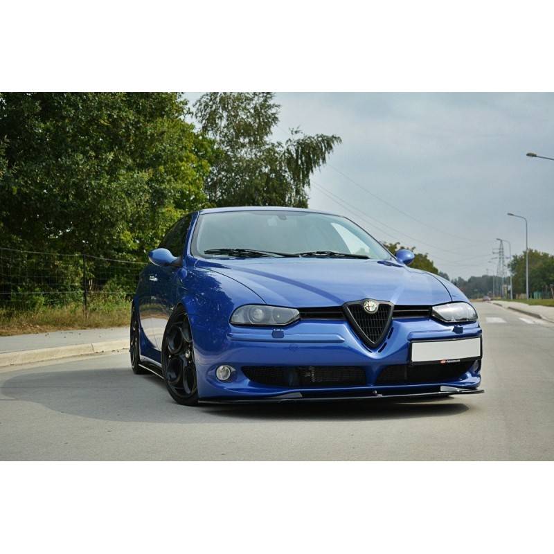 Maxton - LAME DU PARE-CHOCS AVANT / SPLITTER V.1 ALFA ROMEO 156 GTA Noir Brillant