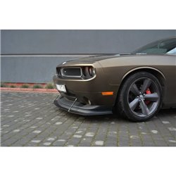 Maxton - HYBRID LAME DU PARE-CHOCS AVANT V.1 DODGE CHALLENGER MK3. PHASE-I SRT8 COUPE ABS+Noir Brillant