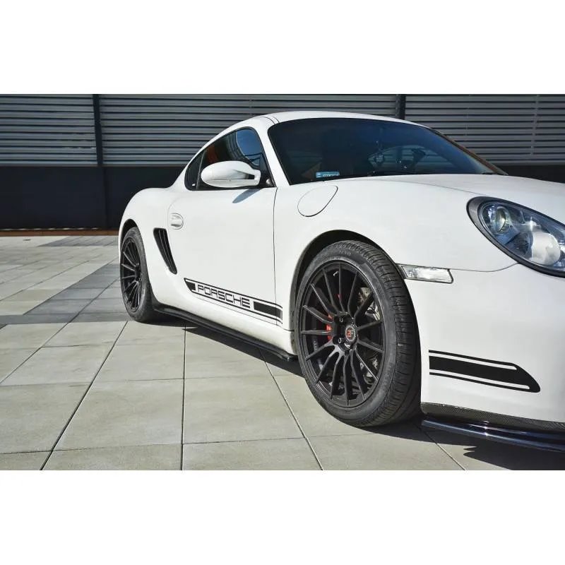 Maxton - SET DES DIFFUSEUR DES BAS DE CAISSE PORSCHE CAYMAN S 987C Noir Brillant