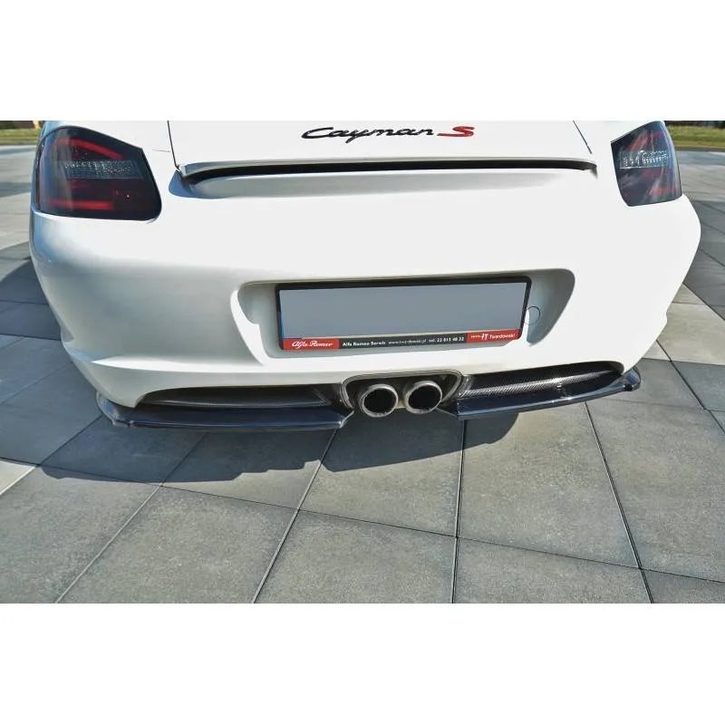 Maxton - LAME DU PARE-CHOCS ARRIERE PORSCHE CAYMAN S 987C Noir Brillant