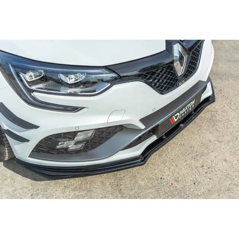 Maxton - LAME DU PARE-CHOCS AVANT / SPLITTER V.1 Renault Megane IV RS Noir Brillant