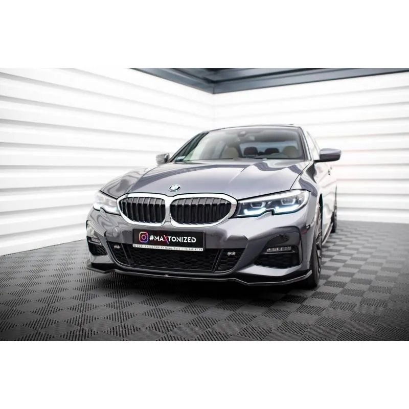 Maxton - Lame Du Pare-Chocs Avant V.2 BMW 3 M-Pack G20 Noir Brillant