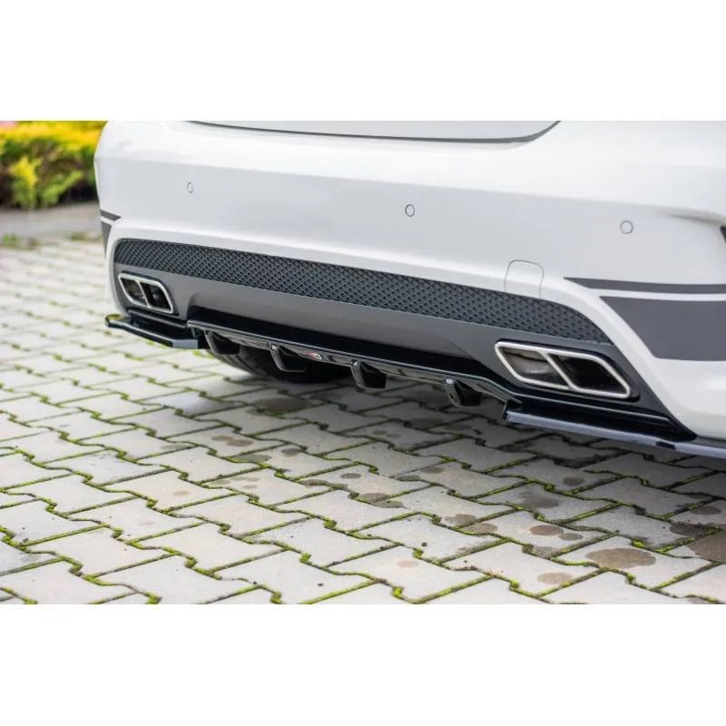 Maxton - RAJOUT DU PARE-CHOCS ARRIERE Mercedes A45 AMG W176 Noir Brillant