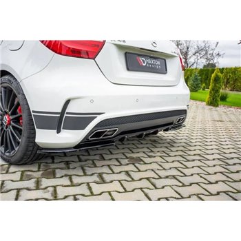 Maxton - RAJOUT DU PARE-CHOCS ARRIERE Mercedes A45 AMG W176 Noir Brillant
