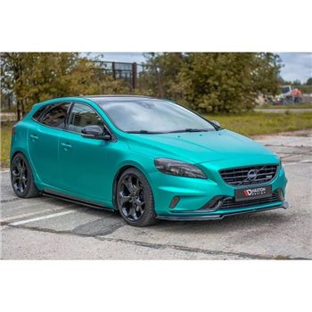 Maxton - LAME DU PARE-CHOCS AVANT / SPLITTER Volvo V40 R-design Noir Brillant