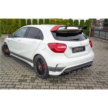 Maxton - LAME DU PARE-CHOCS ARRIERE Mercedes A45 AMG W176 Noir Brillant