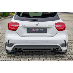Maxton - LAME DU PARE-CHOCS ARRIERE Mercedes A45 AMG W176 Noir Brillant