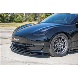 Maxton - Lame du pare-chocs avant / Splitter V.2 Tesla Model 3 Noir Brillant