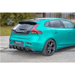 Maxton - LAME DU PARE-CHOCS ARRIERE Volvo V40 R-design Noir Brillant