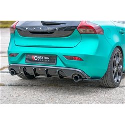 Maxton - LAME DU PARE-CHOCS ARRIERE Volvo V40 R-design Noir Brillant