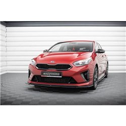Maxton - Lame du pare-chocs avant / Splitter V.1 Kia Ceed GT / GT-Line Mk3 / Proceed Mk1 Noir Brillant